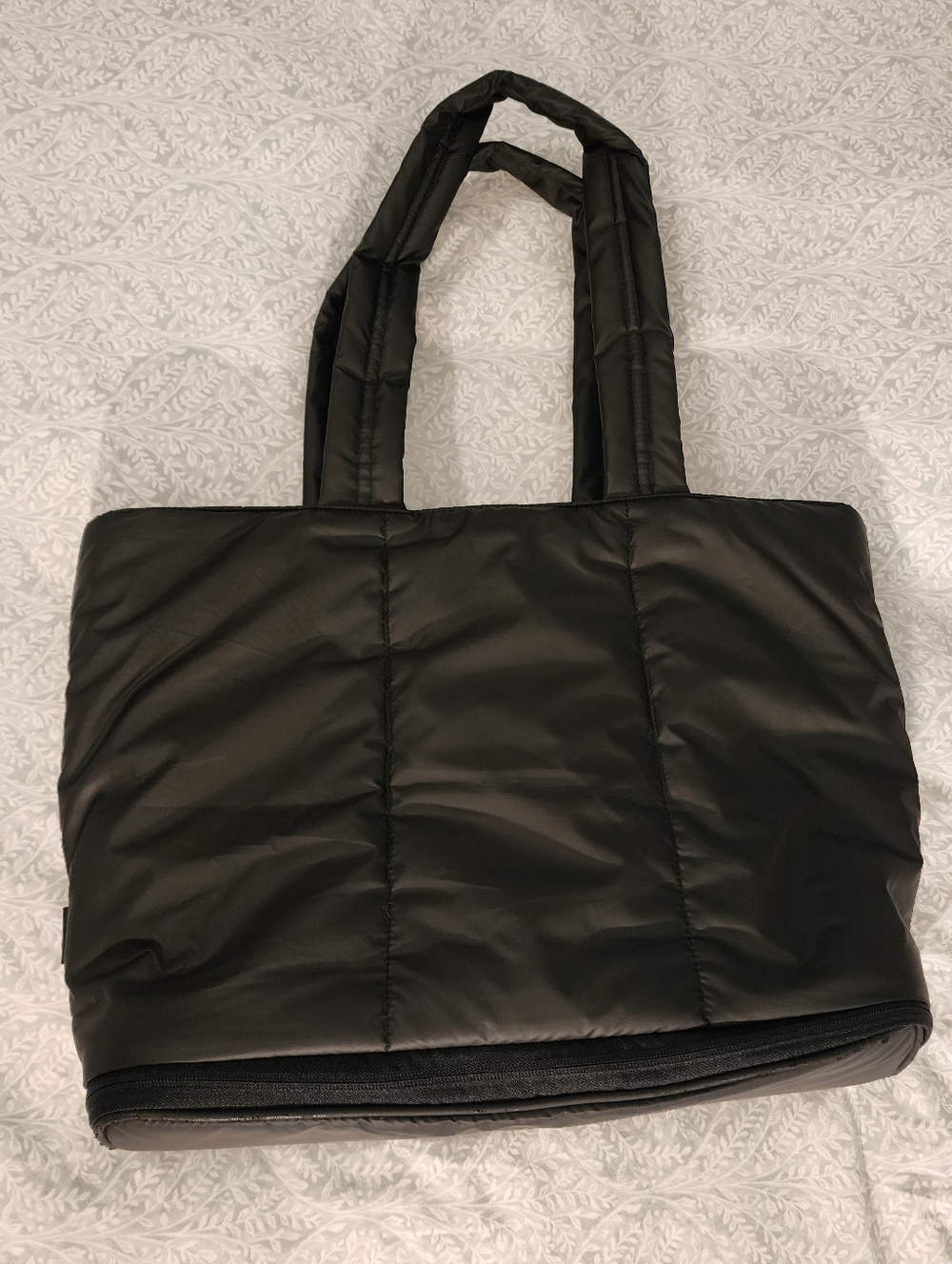 Luka Expandable Laptop Tote in Matte Black - Picture 9 of 16